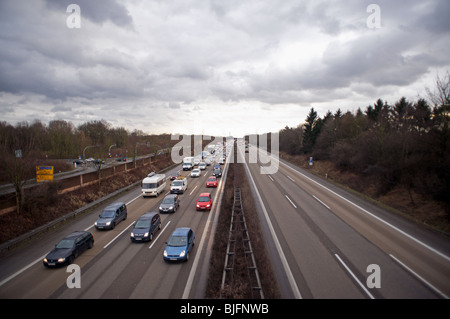 Autoroute congestionnée, Allemagne Banque D'Images