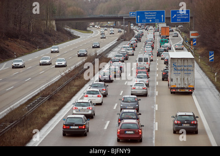 Autoroute congestionnée, Allemagne Banque D'Images