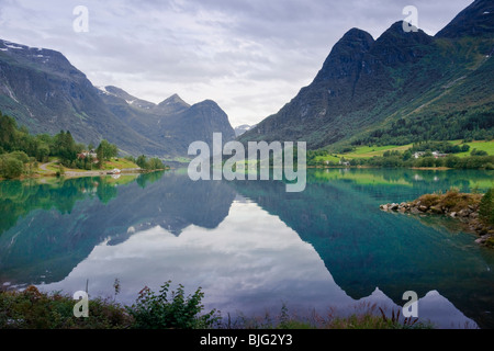 Vallée Oldedalen - l'un des domaines les plus spectaculaires de la beauté naturelle en Norvège ! Banque D'Images