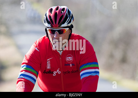 Lawrence Dallaglio durant son cycle slam de Rome à Edimbourg Banque D'Images