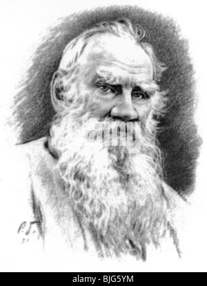 Tolstoï, Lév Nikolayevich, 9.9.1825 - 20.11.1910, auteur/écrivain russe, portrait, dessin, vers 1905, Banque D'Images