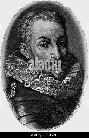 Tilly, Johann Tserclaes von, 1559 - 20.4.1632, Brabant général, portrait, gravure sur bois, XIXe siècle, , Banque D'Images