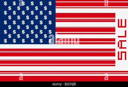 Code à barres de drapeau américain Banque D'Images