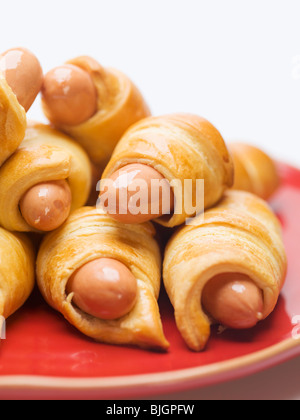 Rouleaux de saucisses- Banque D'Images