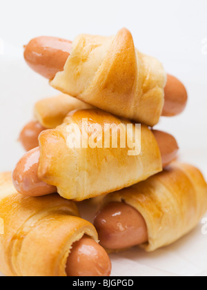 Rouleaux de saucisses (empilés) - Banque D'Images