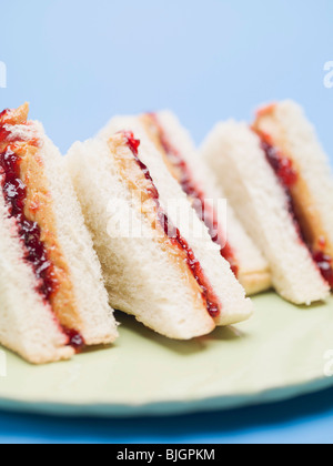 Peanut butter and jelly sandwiches - Banque D'Images