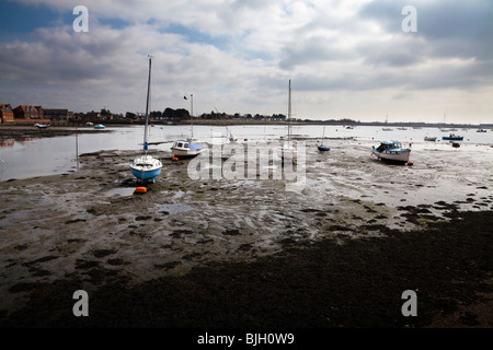 Les vasières à marée basse à Emsworth Chichester Harbour en Angleterre Banque D'Images