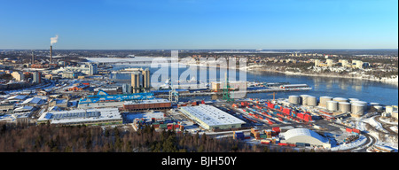 Port panorama de Stockholm Banque D'Images