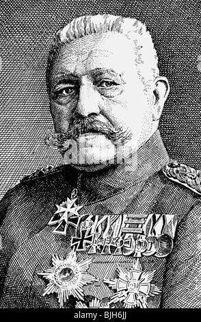 Hindenburg und Beneckendorff, Paul von, 2.10.1847 - , Banque D'Images