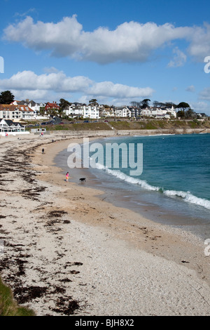 Plage de Gyllyngvase à Falmouth, Cornwall, UK. Banque D'Images