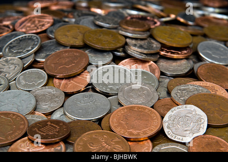 Table pleine de changement lâche à sterling Banque D'Images