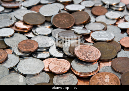 Table pleine de changement lâche à sterling Banque D'Images