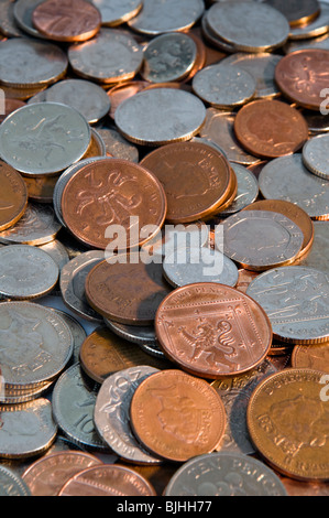 Table pleine de changement lâche à sterling Banque D'Images