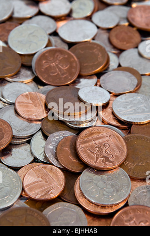 Table pleine de changement lâche à sterling Banque D'Images