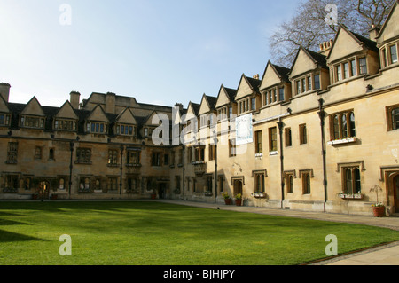 Le quadrilatère à Brasenose College, Oxford University, Oxford, Oxfordshire, Angleterre. Banque D'Images