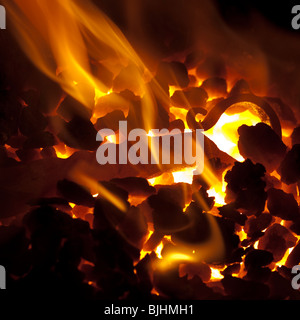 braises ardentes Banque D'Images