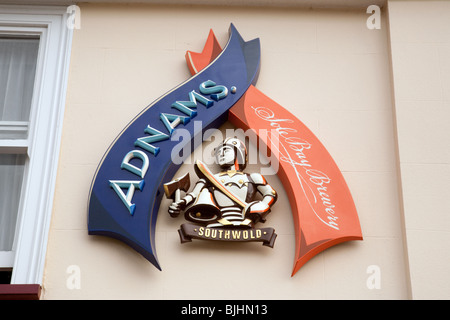 Le signe pour Adnams Sole Bay Brewery, Southwold, Suffolk, UK Banque D'Images