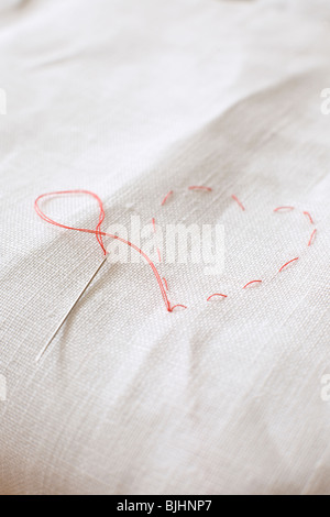 Coeur cousu Banque D'Images