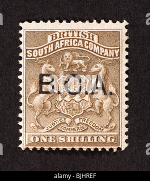 Timbre-poste de la British South Africa Company (Nyasaland Nyasaland protectorat et surimpression) pour l'Afrique centrale britannique. Banque D'Images