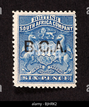 Timbre-poste de la British South Africa Company (Nyasaland Nyasaland protectorat et surimpression) pour l'Afrique centrale britannique. Banque D'Images