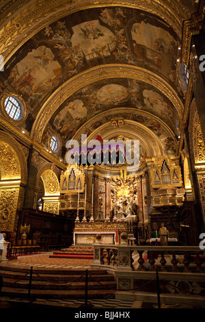 La Cathédrale St Jean, La Valette, Malte Banque D'Images