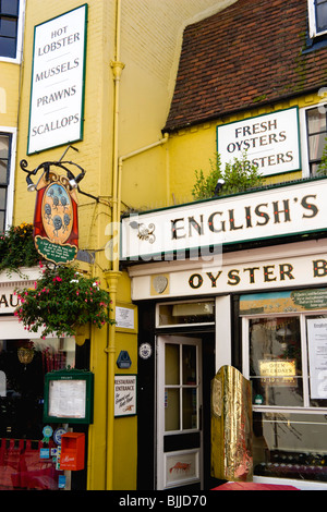 L'Angleterre, l'East Sussex, Brighton, les ruelles English's Oyster Bar et Restaurant de fruits de mer, de l'extérieur. Banque D'Images