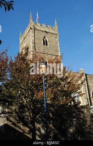 La ruine de l'église Saint-Pierre à Castle Park, Bristol, Angleterre. Banque D'Images