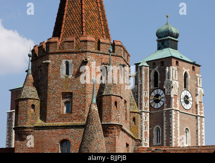 Minster, porte Kreuztor, Ingolstadt, Bavière, Allemagne, Europe Banque D'Images