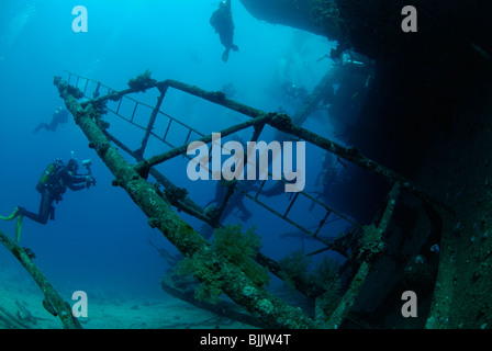 L'épave du Ghiannis D au large de la côte de l'Égypte, Mer Rouge. Banque D'Images