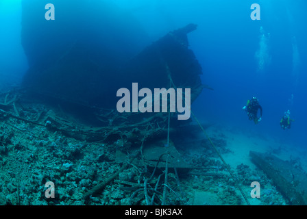 L'épave du Ghiannis D au large de la côte de l'Égypte, Mer Rouge. Banque D'Images