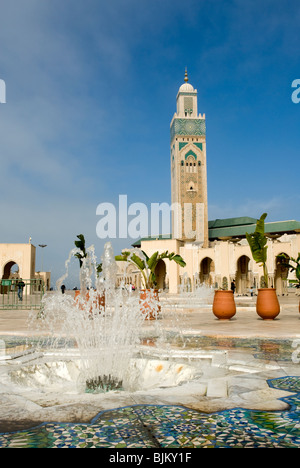 Mosquée Hassan II, Casablanca, Maroc. Banque D'Images