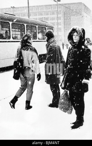 L'hiver à Leipzig, Allemagne de l'Est, l'Europe, vers 1987 Banque D'Images