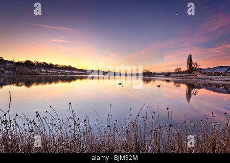 Soleil sur l'ancien étang à Wootton Creek. L'île de Wight, Angleterre, RU Banque D'Images