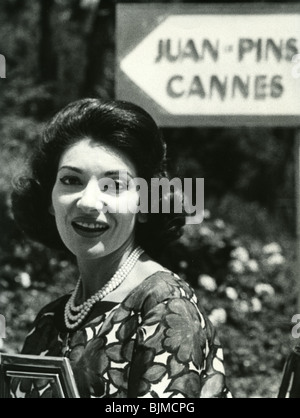 MARIA CALLAS à Cannes sur 1958 Banque D'Images