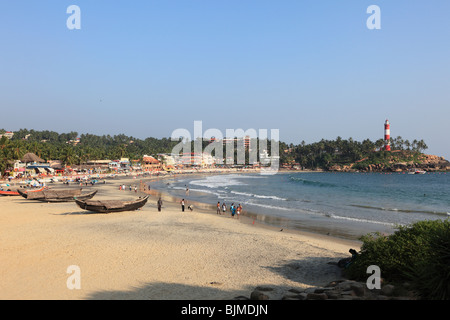 Lighthouse Beach, Kovalam, Malabarian Coast, Malabar, l'état du Kerala, en Inde, en Asie Banque D'Images