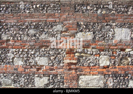 Des murs en briques et silex, Winchester, Hampshire, Angleterre Banque D'Images