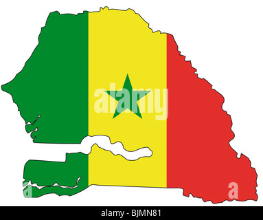 Sénégal, flag, outline Banque D'Images