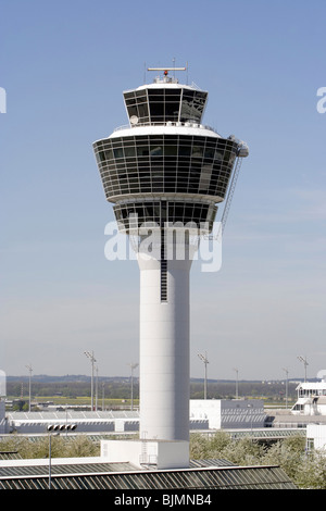 Tour de contrôle de l'aéroport Franz Josef Strauss, Munich, Allemagne Banque D'Images