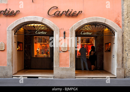 Boutique de bijoux Cartier, Via dei Condotti, Rome, Latium, Italie, Europe Banque D'Images