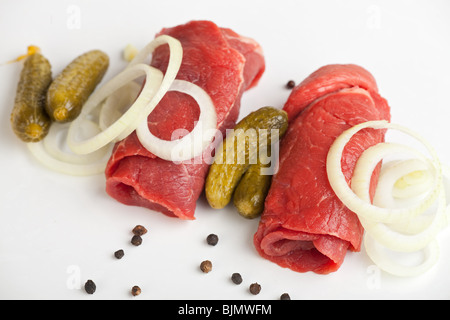 Matières laminées escalopes de veau et d'autres ingrédients Banque D'Images