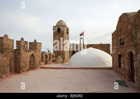 La Syrie Île Arwad le toit de la mosquée de fort et dômes Banque D'Images