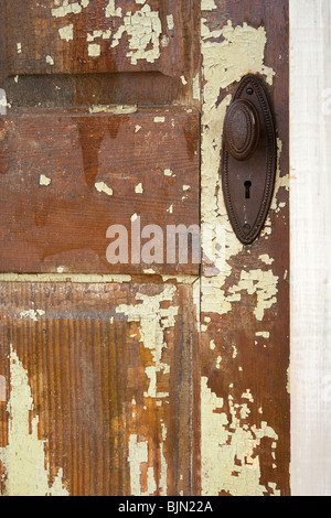 Porte Antique et le bouton Banque D'Images