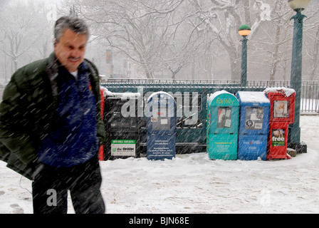 Tempête de neige, la ville de New York, le 16 février 2010 Banque D'Images