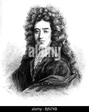 Bruyere, Jean de la, 17.8.1645 - 10.5.1696, auteur/écrivain français, portrait, gravure en bois par Adolf Neumann (1825 - 1888), Banque D'Images