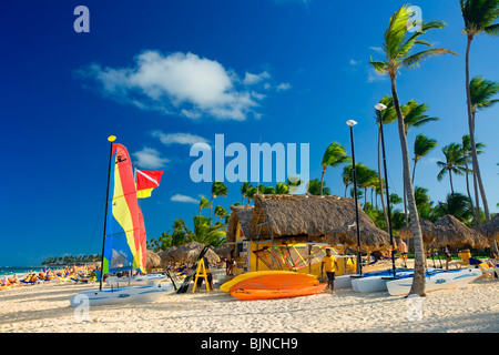 La plage de Bavaro, Punta Cana, République dominicaine Banque D'Images