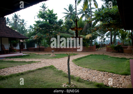 De l'extérieur d'un homestay resort - Allepey, Kerala, Inde Banque D'Images