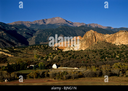 Site historique Rock Ledge Ranch se trouve à l'entrée au Jardin des Dieux avec 4610, Colorado Springs, Colorado Banque D'Images