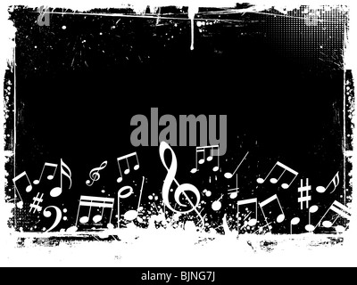 Notes sur la musique grunge background Banque D'Images