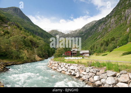 Folgefonna, le 3ème plus grand glacier de Norvège. Banque D'Images