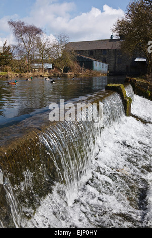 Caudwell's Mill, un moulin à farine du 19e siècle sur la rivière Wye à Rowsley, parc national de Peak District, Derbyshire. Banque D'Images